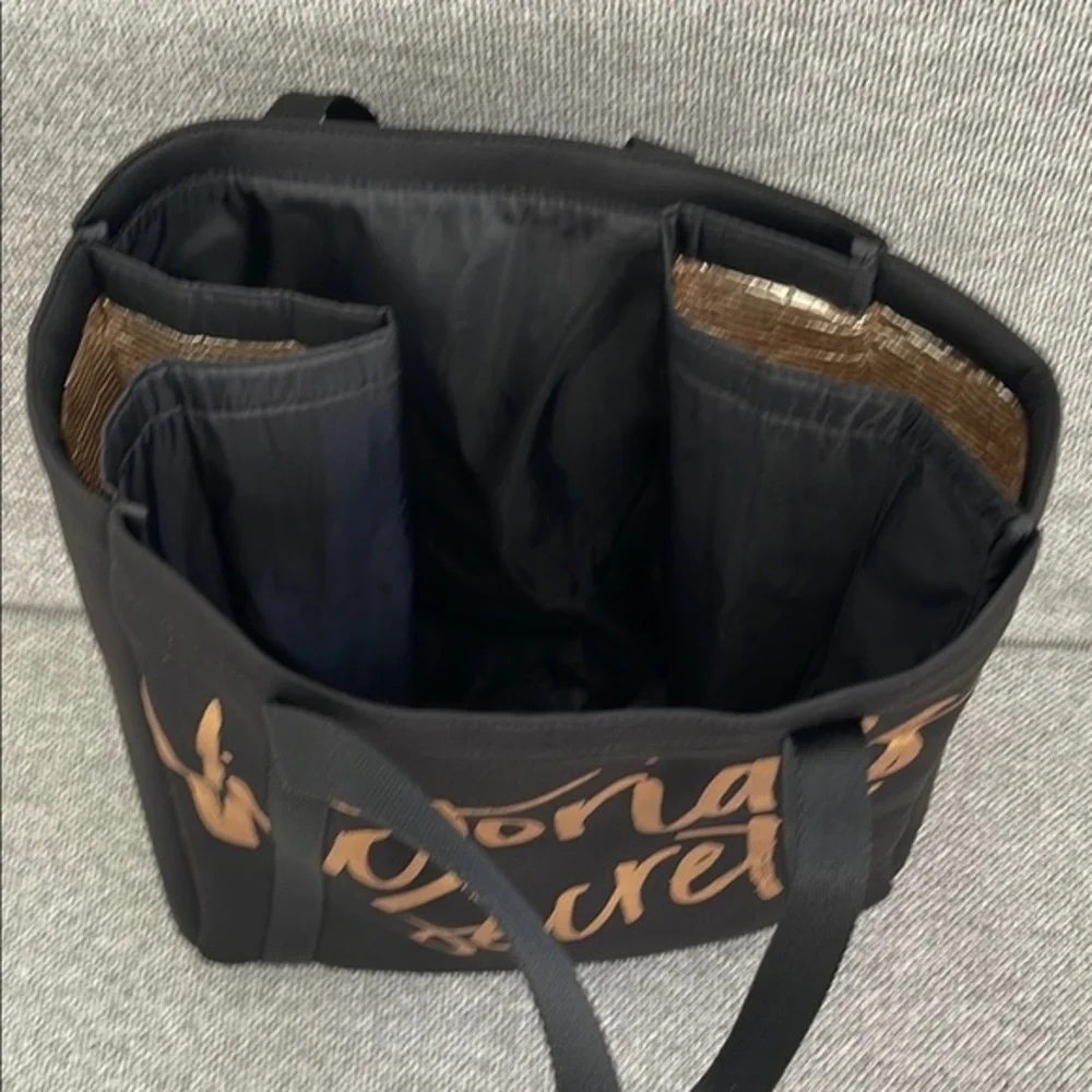 Victoria's Secret Black and Gold Tote Bag